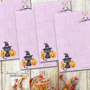 Witch Kitty Letter Writing Paper