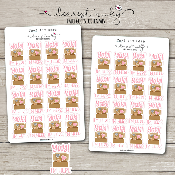 Yay! I'm Here Stickers - 2 Sheets