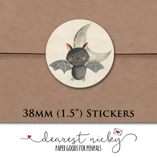 Jack-o'-lanterns Bat Envelope Seals - Set of 30 Stickers