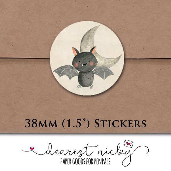 Jack-o'-lanterns Bat Envelope Seals <br> Set of 30 Stickers