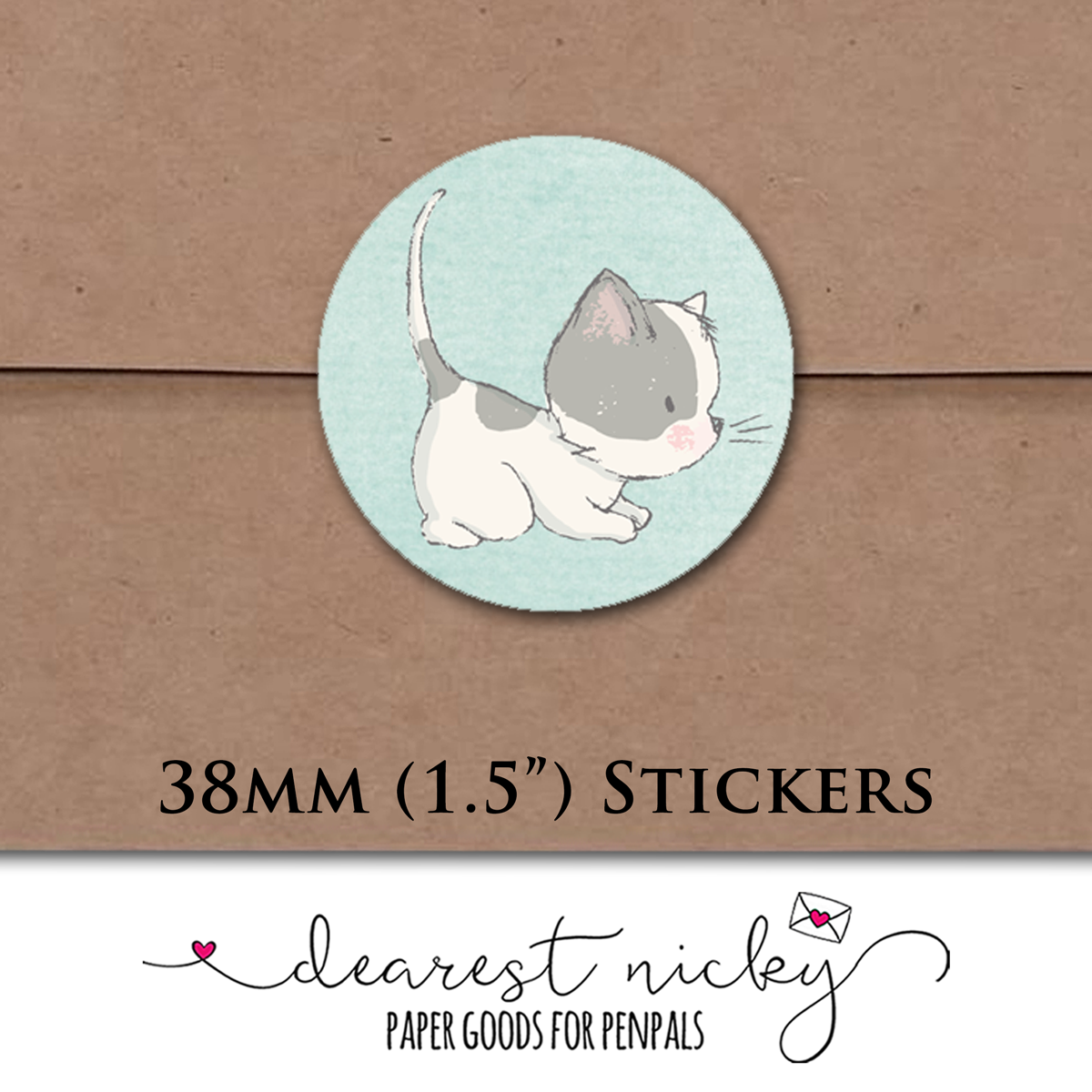 Bucket of Kittens Envelope Seals - Set of 30 Stickers