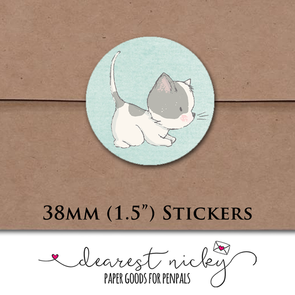 Bucket of Kittens Envelope Seals <br> Set of 30 Stickers