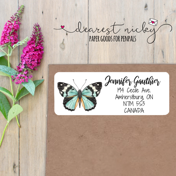 Butterflies Custom Return Address Labels Set of 30