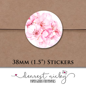Cherry Blossom Branches Envelope Seals <br> Set of 30 Stickers