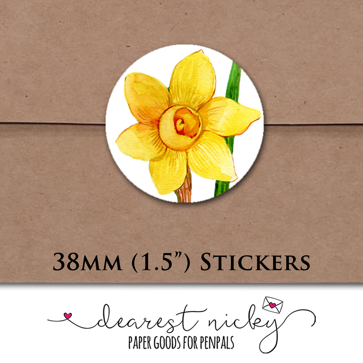 Daffodil Garden Envelope Seals - Set of 30 Stickers