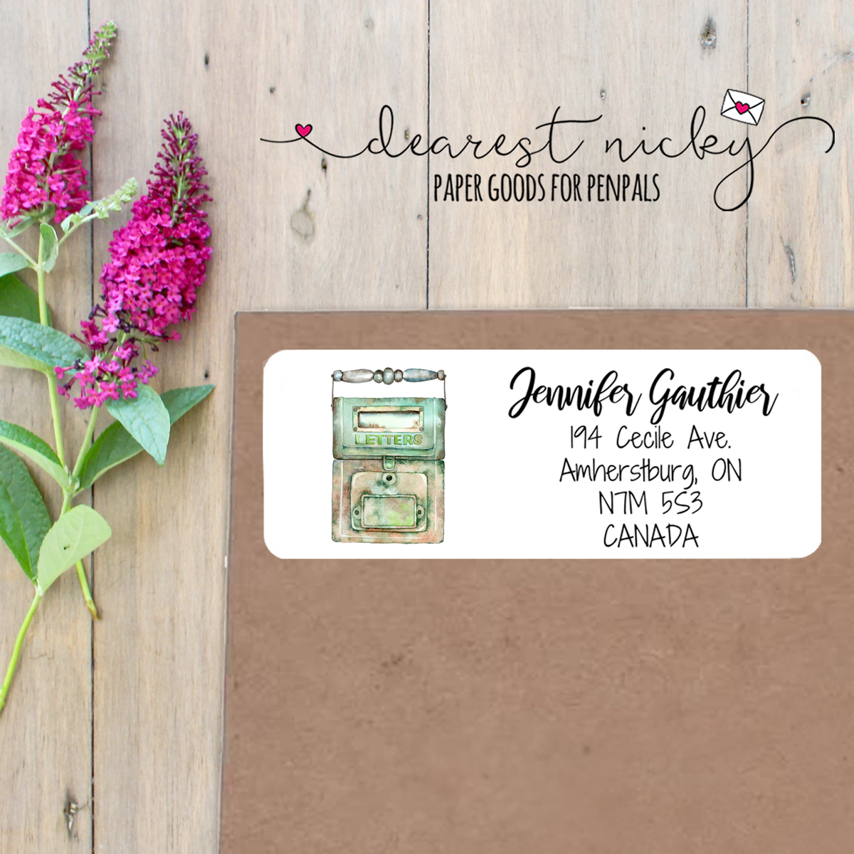 Mail Back Label Mailboxes Custom Return Address Labels Set of 30 – Dearest Nicky