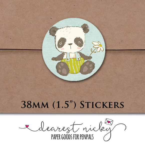 Cute Pandas Envelope Seals <br> Set of 30 Stickers